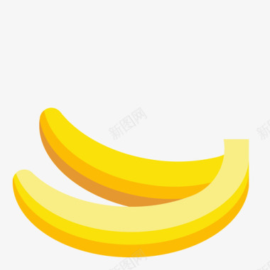 香蕉水果和蔬菜49扁平图标图标