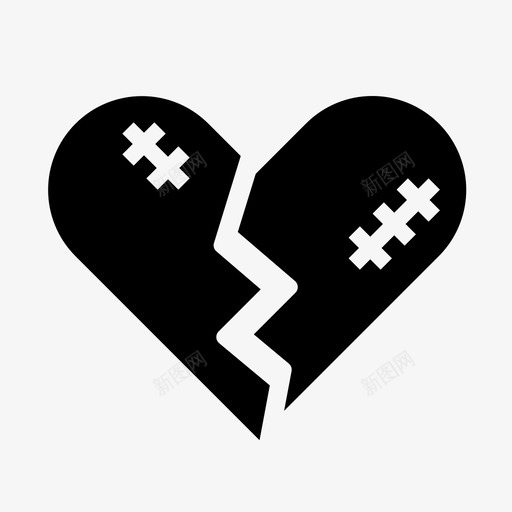 破碎的心情人节15填满图标svg_新图网 https://ixintu.com 填满 情人节 破碎