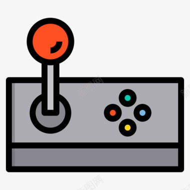 操纵杆游戏控制器10线性颜色图标图标