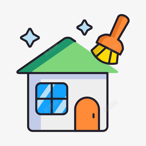 家清洁101线性颜色图标svg_新图网 https://ixintu.com 清洁 线性 颜色