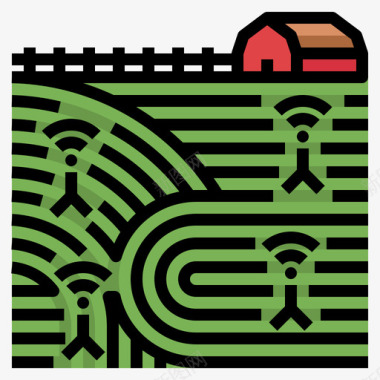 作物智能农场70线性颜色图标图标
