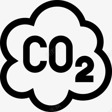 二氧化碳污染37线性图标图标