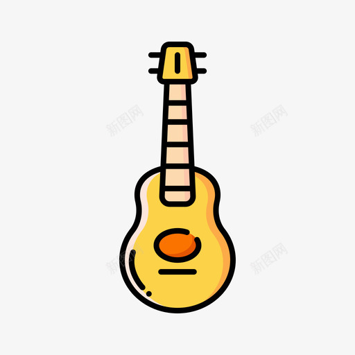 原声吉他乐器32线性颜色图标svg_新图网 https://ixintu.com 乐器 原声 吉他 线性 颜色