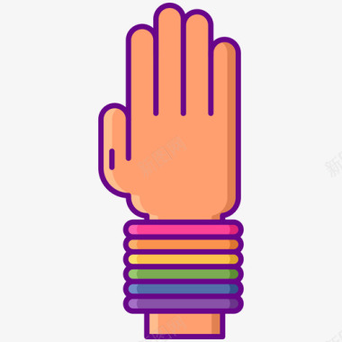手镯lgbt线性颜色图标图标