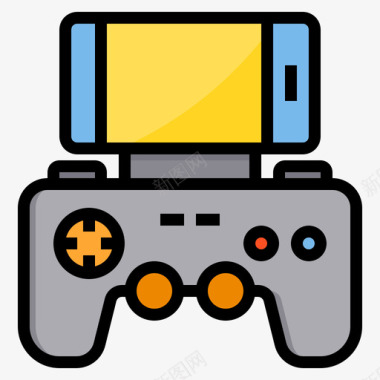 移动游戏游戏控制器10线性颜色图标图标