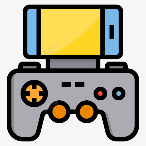 移动游戏游戏控制器10线性颜色图标svg_新图网 https://ixintu.com 控制器 游戏 移动 线性 颜色