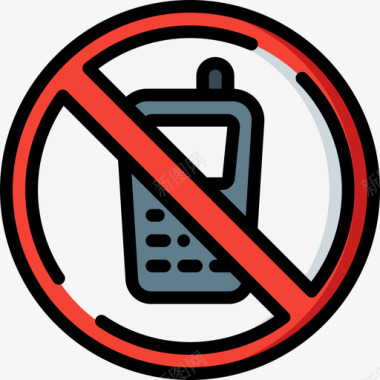 禁止使用电话警告标志2线条颜色图标图标