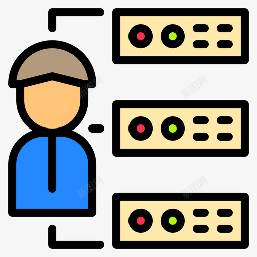 网络网络和数据库3线性颜色图标svg_新图网 https://ixintu.com 数据库 线性 网络 颜色