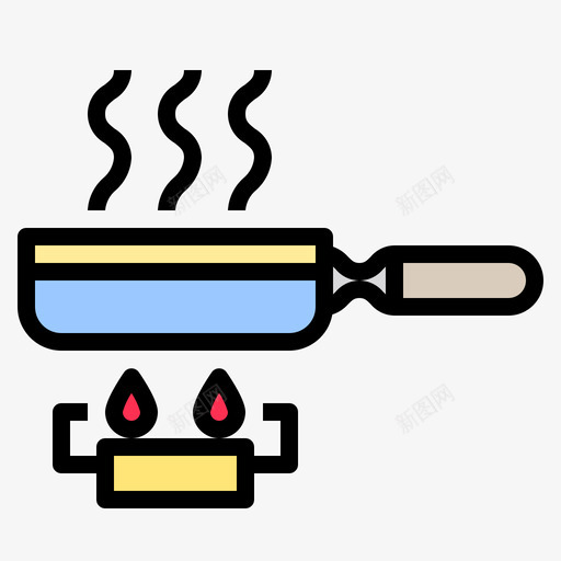 93号厨房平底锅线性颜色图标svg_新图网 https://ixintu.com 93号 厨房 平底锅 线性 颜色