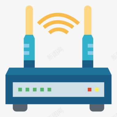 路由器互联网14扁平图标图标