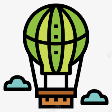 热气球旅行者3线性颜色图标图标