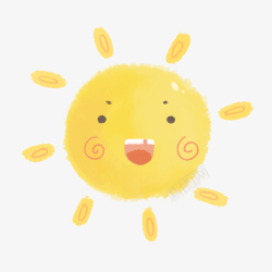 可爱手绘笑脸太阳可爱的小太阳啊高清图片