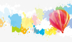 彩色装饰图案热气球素材