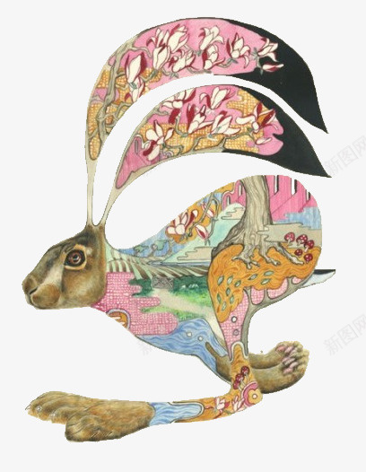 水彩手绘兔子png免抠素材_新图网 https://ixintu.com 兔子 动物 手绘 水彩
