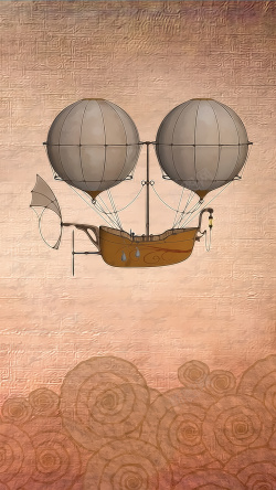 纹理平静卡通热气球古老卷轴纹理h5背景高清图片