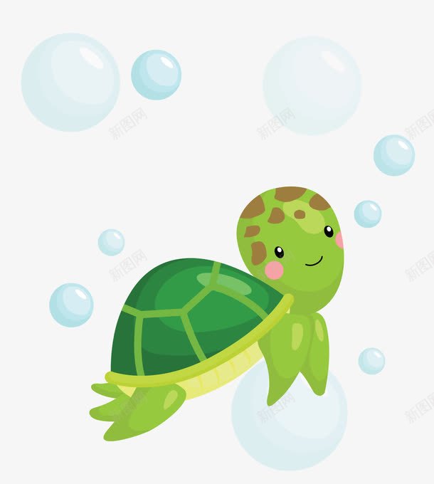 绿色海龟png免抠素材_新图网 https://ixintu.com 气泡 海龟 绿色