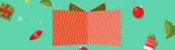 十二月二十五圣诞节绿色卡通电商狂欢banner高清图片
