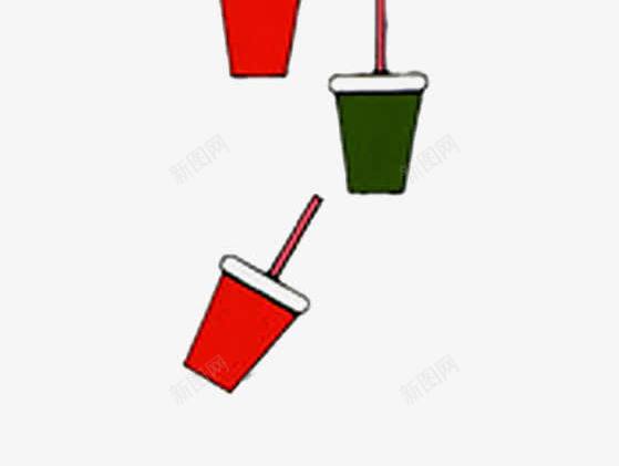 叠加的可乐杯png免抠素材_新图网 https://ixintu.com PNG 免费 免费PNG 免费素材 吸管 彩色 红色