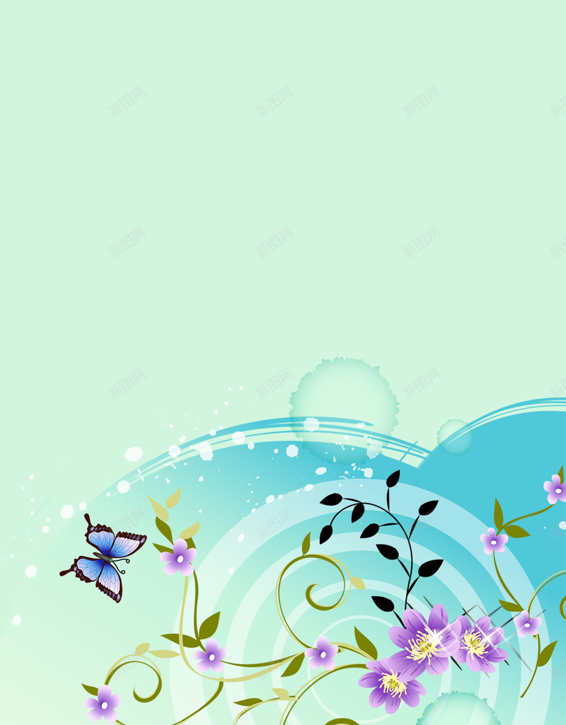 紫色花卉底纹浅蓝色背景模板jpg设计背景_新图网 https://ixintu.com 浅蓝色 底纹 海报 紫色 花卉 创意 简约