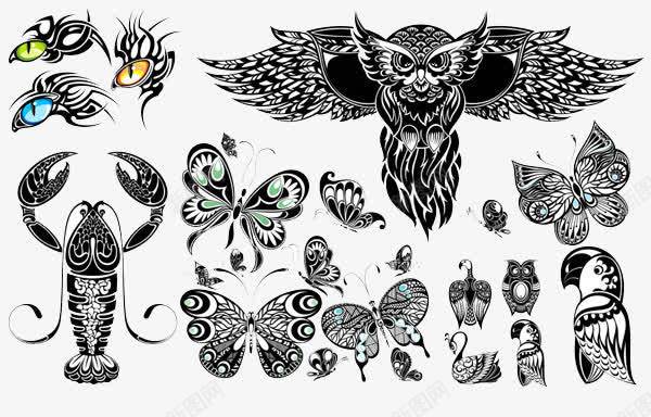 纹身刺青图案png免抠素材_新图网 https://ixintu.com 刺青 动物 黑白