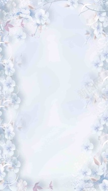 蓝色清新花朵梦幻H5背景背景