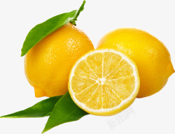 绿底图柠檬黄色水果高清图片