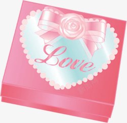 粉色爱心礼盒蝴蝶结素材