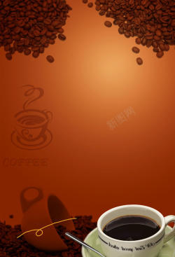飘香咖啡咖啡菜单复古背景高清图片