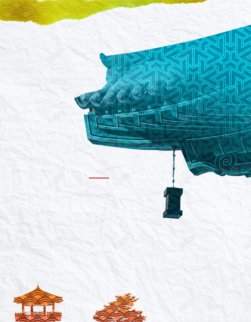 创意中国风地产平面广告jpg设计背景_新图网 https://ixintu.com 平面广告 中国风 创意 地产 花纹 纹理 建筑 彩色