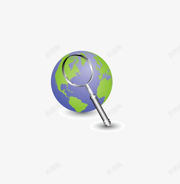搜寻地球png免抠素材_新图网 https://ixintu.com 健康 地球 寻找 搜寻 放大镜 绿色