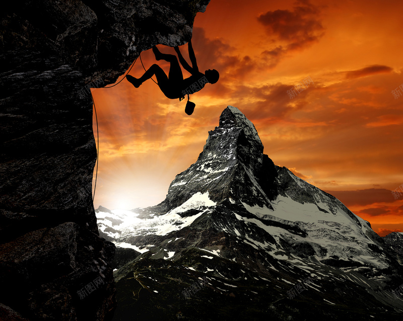 登山人物高清摄影图jpg_新图网 https://ixintu.com 黑色 橘色 人物 登山 人物摄影 激动 兴奋