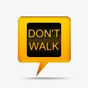 黄色警告标志禁止行走图标图标