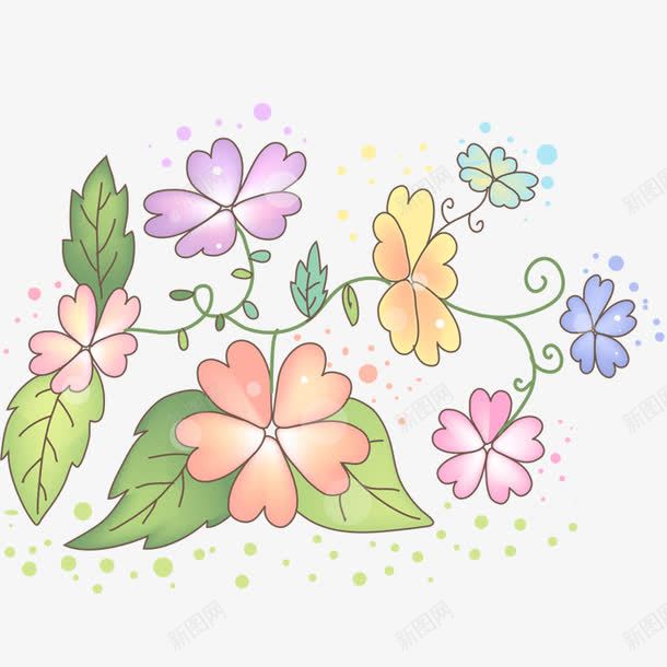 五颜六色的花png免抠素材_新图网 https://ixintu.com 五颜六色 创意 可爱的 彩色的 手绘的 漫画 简单 花朵