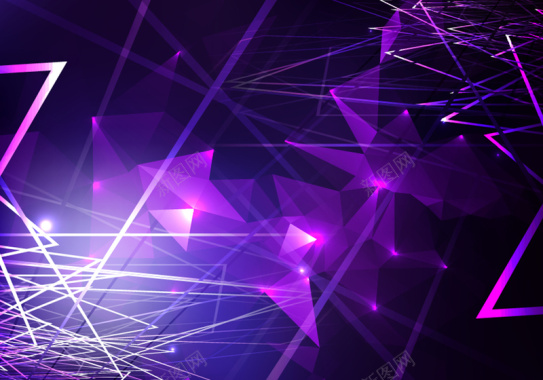 绚丽光效紫色立体矢量背景素材背景