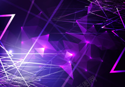 紫色绚丽背景绚丽光效紫色立体矢量背景素材高清图片