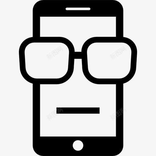 带着眼镜的手机图标png_新图网 https://ixintu.com 手机