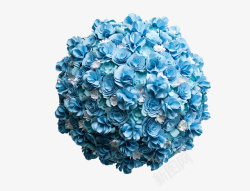 蓝色花团悬挂蓝色花球团高清图片