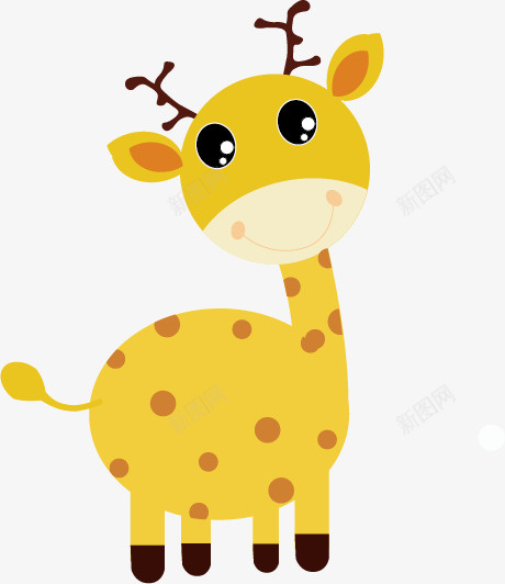 黄色的小鹿png免抠素材_新图网 https://ixintu.com PNG图形 PNG装饰 动物 卡通 装饰 黄色