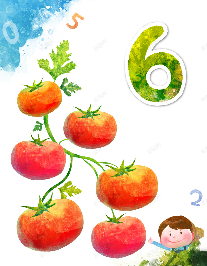 西红柿主题儿童节海报psd设计背景_新图网 https://ixintu.com 卡通 手绘 白色 童趣
