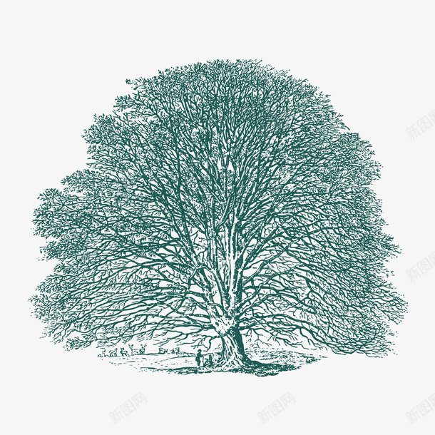 卡通手绘绿色线条绘画树木png免抠素材_新图网 https://ixintu.com 卡通 手绘 树木 线条 绘画 绿色