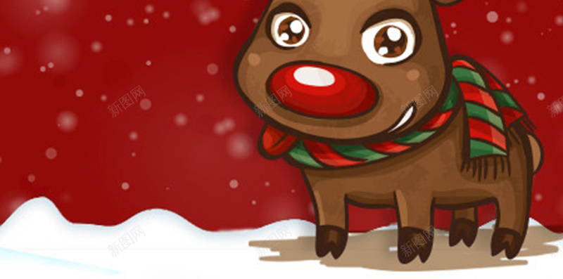 可爱卡通背景图jpg设计背景_新图网 https://ixintu.com H5 h5 卡通 可爱 圣诞节 手绘 童趣 红色 雪景 麋鹿
