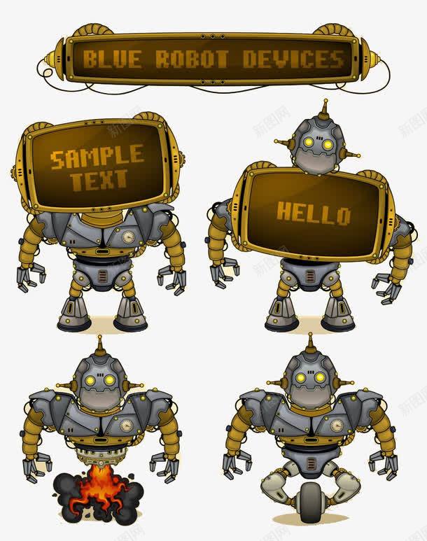 卡通版的机器人png免抠素材_新图网 https://ixintu.com PNG素材 机器人 游戏 科技