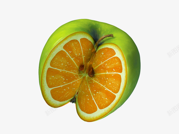 创意苹果橙子合成png免抠素材_新图网 https://ixintu.com 免抠素材 创意合成 创意苹果 橙子 水果 青苹果