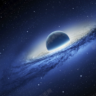 蓝色星空星球背景