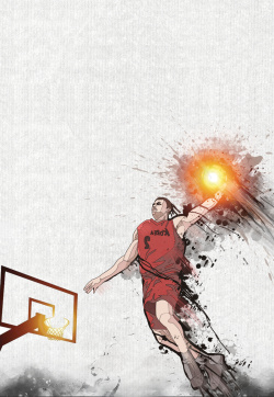 NBA海报手绘简约国际篮球日海报背景高清图片