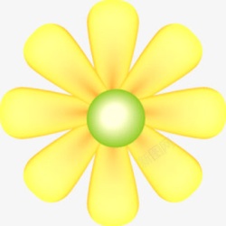 黄色卡通手绘花朵春天素材