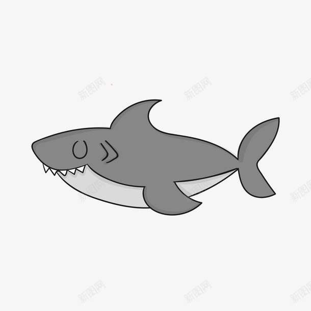 闭眼灰色鲨鱼矢量图eps免抠素材_新图网 https://ixintu.com 卡通 卡通可爱 可爱鲨鱼 灰色的鲨鱼 闭眼 闭着眼 鲨鱼 矢量图