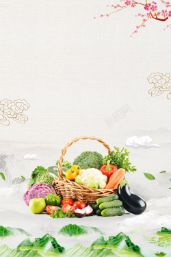 食品安全海报有机蔬菜质量保证高清图片