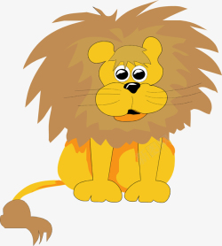 小狮子卡通可爱动物素材