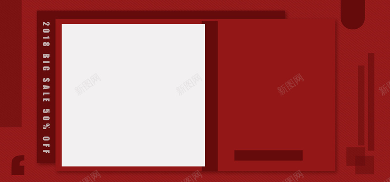 女装红色平面预售促销banner背景